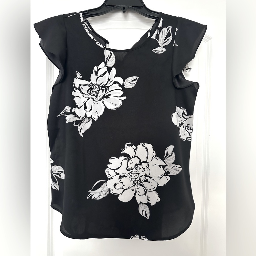 Ann Taylor Blouse, Black and White, Size Small